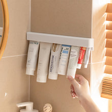 Load image into Gallery viewer, Self-adhesive Wall Mount Toothpaste Holder Multifunctional Space-Saving Storage Squeezer Holder Bathroom Shelves
