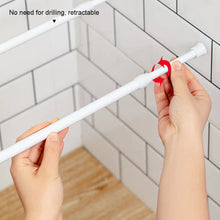 Load image into Gallery viewer, Multi Purpose Spring Tension Curtain Rods Adjustable Length Hanging Extendable Telescopic Poles for Bathroom Kitchen Cupboard No Drill
