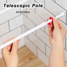 Load image into Gallery viewer, Multi Purpose Spring Tension Curtain Rods Adjustable Length Hanging Extendable Telescopic Poles for Bathroom Kitchen Cupboard No Drill
