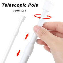 Load image into Gallery viewer, Multi Purpose Spring Tension Curtain Rods Adjustable Length Hanging Extendable Telescopic Poles for Bathroom Kitchen Cupboard No Drill
