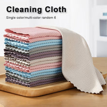 Load image into Gallery viewer, 6pcs Microfiber Glass Cleaning Cloth Rag Lint-Free For Windows Car Kitchen Mirror No Trace Reusable Fish Scale Rag Polishing
