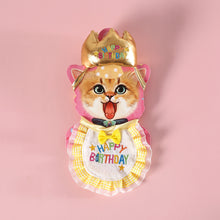 Load image into Gallery viewer, Pet Birthday Celebrate Scarf Cotton Wave Point Saliva Towel Washable Pet Hat Cat Dog Bibs Puppy Kitten Triangle Kerchief Set
