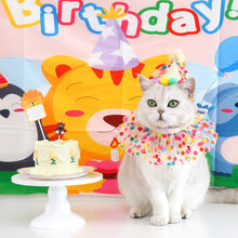 Load image into Gallery viewer, Pet Birthday Celebrate Scarf Cotton Wave Point Saliva Towel Washable Pet Hat Cat Dog Bibs Puppy Kitten Triangle Kerchief Set
