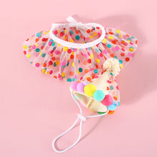 Load image into Gallery viewer, Pet Birthday Celebrate Scarf Cotton Wave Point Saliva Towel Washable Pet Hat Cat Dog Bibs Puppy Kitten Triangle Kerchief Set
