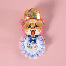 Load image into Gallery viewer, Pet Birthday Celebrate Scarf Cotton Wave Point Saliva Towel Washable Pet Hat Cat Dog Bibs Puppy Kitten Triangle Kerchief Set
