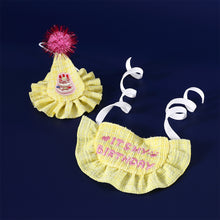 Load image into Gallery viewer, Pet Birthday Celebrate Scarf Cotton Wave Point Saliva Towel Washable Pet Hat Cat Dog Bibs Puppy Kitten Triangle Kerchief Set
