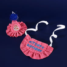Load image into Gallery viewer, Pet Birthday Celebrate Scarf Cotton Wave Point Saliva Towel Washable Pet Hat Cat Dog Bibs Puppy Kitten Triangle Kerchief Set
