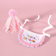 Load image into Gallery viewer, Pet Birthday Celebrate Scarf Cotton Wave Point Saliva Towel Washable Pet Hat Cat Dog Bibs Puppy Kitten Triangle Kerchief Set
