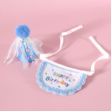 Load image into Gallery viewer, Pet Birthday Celebrate Scarf Cotton Wave Point Saliva Towel Washable Pet Hat Cat Dog Bibs Puppy Kitten Triangle Kerchief Set
