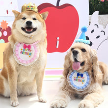 Load image into Gallery viewer, Pet Birthday Celebrate Scarf Cotton Wave Point Saliva Towel Washable Pet Hat Cat Dog Bibs Puppy Kitten Triangle Kerchief Set
