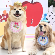 Load image into Gallery viewer, Pet Birthday Celebrate Scarf Cotton Wave Point Saliva Towel Washable Pet Hat Cat Dog Bibs Puppy Kitten Triangle Kerchief Set
