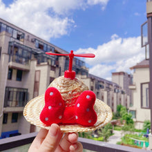 Load image into Gallery viewer, Mini Pet Cat Dogs Summer Straw Hat with Bamboo Dragonfly Hawaii Style Hat for Cats Dogs Funny Accessories
