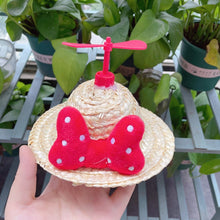 Load image into Gallery viewer, Mini Pet Cat Dogs Summer Straw Hat with Bamboo Dragonfly Hawaii Style Hat for Cats Dogs Funny Accessories
