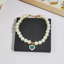 Load image into Gallery viewer, Ellipse Heart Shape Diamond Inlaid Pet Cat Collar Pets Shiny Crystal Collars Footprints Accessories For Kitten Dog Collar Cat Necklace
