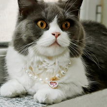 Load image into Gallery viewer, Ellipse Heart Shape Diamond Inlaid Pet Cat Collar Pets Shiny Crystal Collars Footprints Accessories For Kitten Dog Collar Cat Necklace

