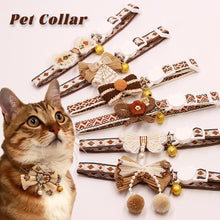 Load image into Gallery viewer, Cute Adjustable Pet Cat Collar Bell Collar Kitten Necklace Pet Collars for Small Dog Necklace Party Photo Props
