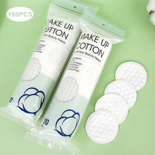 Load image into Gallery viewer, 100pcs Soft Round Cotton Pad With Double-sided Texture Daily Facial Cleaning Makeup Removal Skin Care For Home And Travel Use
