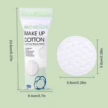 Load image into Gallery viewer, 100pcs Soft Round Cotton Pad With Double-sided Texture Daily Facial Cleaning Makeup Removal Skin Care For Home And Travel Use
