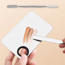 Load image into Gallery viewer, Stainless Steel Makeup Mixing Palette Foundation Spatula Makeup MixingTray Nail Art Palet Beauty Tools

