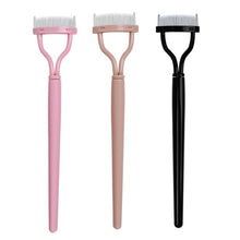Load image into Gallery viewer, 1pc Eyelash Comb Lash Makeup Eyelash Separator Eyebrow Grooming Brush Tool with Transparent Case Curved Design Fit the Eye Shape
