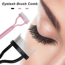 Load image into Gallery viewer, 1pc Eyelash Comb Lash Makeup Eyelash Separator Eyebrow Grooming Brush Tool with Transparent Case Curved Design Fit the Eye Shape

