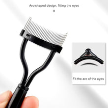 Load image into Gallery viewer, 1pc Eyelash Comb Lash Makeup Eyelash Separator Eyebrow Grooming Brush Tool with Transparent Case Curved Design Fit the Eye Shape
