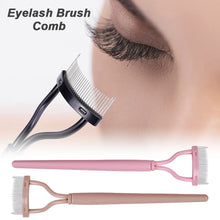 Load image into Gallery viewer, 1pc Eyelash Comb Lash Makeup Eyelash Separator Eyebrow Grooming Brush Tool with Transparent Case Curved Design Fit the Eye Shape
