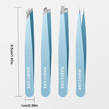 Load image into Gallery viewer, 2/4Pcs Beauty Tools Eyebrow Tweezer Set Stainless Steel Hair Removal Clip for Facial Hair Eyelash Eyebrows Tweezer Professional Beginners
