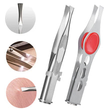Load image into Gallery viewer, Portable Led Stainless Steel Eyebrow Tweezers Eyebrow Hair Remove Tweezer With LED Light Makeup Tool
