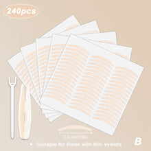 Load image into Gallery viewer, 240Pcs Double Fold Eyelid Tape Sticker Lace Nature Clear Beige Stripe Self-adhesive Natural Eye Makeup Make Up With Tool
