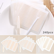 Load image into Gallery viewer, 240Pcs Double Fold Eyelid Tape Sticker Lace Nature Clear Beige Stripe Self-adhesive Natural Eye Makeup Make Up With Tool
