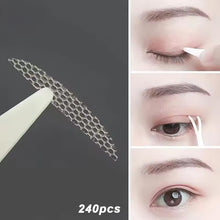 Load image into Gallery viewer, 240Pcs Double Fold Eyelid Tape Sticker Lace Nature Clear Beige Stripe Self-adhesive Natural Eye Makeup Make Up With Tool
