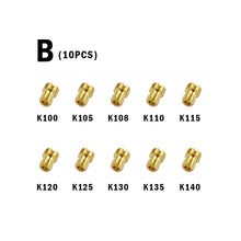 Load image into Gallery viewer, 10Pcs Motorcycle Carburetor Main Jets Slow Pilot Jets M5 6mm Thread for PWK Keihin OKO CVK Carb Set Injector Nozzle
