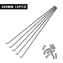Load image into Gallery viewer, 12PCS Bicycle Spokes with Nipples 45# Anti-Rust Steel Wheel Steel Wire Strip Bicycle Repair Parts
