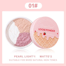 Load image into Gallery viewer, Flour Powder Honey Powder Oil Control Makeup Powder Matte Fog Brightening Face Repairing Powder Three Color Blush Powder

