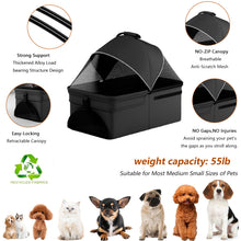 Load image into Gallery viewer, 2 in 1 Folding Dog Stroller, Pet Folding Stroller, 4 Wheels Dog/Cat Puppy Stroller w/Removable Travel Carrier for Small/Medium Pet, Waterproof Pad, Car Seat, Sun Shade
