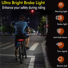 Load image into Gallery viewer, Bicycle Intelligent Sensor Brake Taillight Waterproof And Anti-Theft Remote Control Steering Warning Light Type-C Charging
