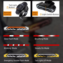Load image into Gallery viewer, Bicycle Intelligent Sensor Brake Taillight Waterproof And Anti-Theft Remote Control Steering Warning Light Type-C Charging
