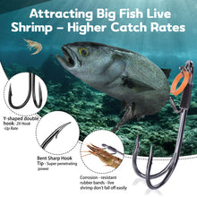 Load image into Gallery viewer, 10PCS/Box High-Carbon Steel Double-Hook Live Shrimp Hooks Anti-Disengagement Hook With Barbs Fishing Gear
