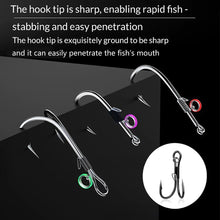 Load image into Gallery viewer, 10PCS/Box High-Carbon Steel Double-Hook Live Shrimp Hooks Anti-Disengagement Hook With Barbs Fishing Gear
