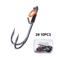 Load image into Gallery viewer, 10PCS/Box High-Carbon Steel Double-Hook Live Shrimp Hooks Anti-Disengagement Hook With Barbs Fishing Gear
