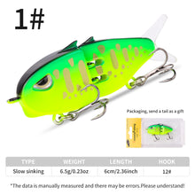 Load image into Gallery viewer, 1PC 6.5G/6CM Lure Double-Hook Slow-Sinking Bionic Shark Bait Multi-Section Micro Pencil Bait For Bass And Topmouth Culter
