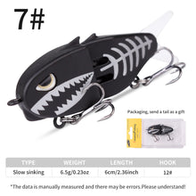 Load image into Gallery viewer, 1PC 6.5G/6CM Lure Double-Hook Slow-Sinking Bionic Shark Bait Multi-Section Micro Pencil Bait For Bass And Topmouth Culter
