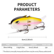 Load image into Gallery viewer, 1PC 6.5G/6CM Lure Double-Hook Slow-Sinking Bionic Shark Bait Multi-Section Micro Pencil Bait For Bass And Topmouth Culter
