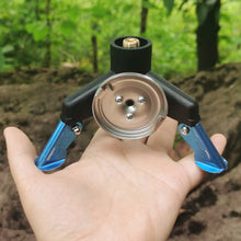 Load image into Gallery viewer, Outdoor Camping Gas Canister Foldable Tripod Adapter With Copper Core Locking Function Flat-To-Long Gas Canister Converter
