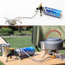Load image into Gallery viewer, Outdoor Camping Gas Canister Foldable Tripod Adapter With Copper Core Locking Function Flat-To-Long Gas Canister Converter
