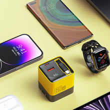 Load image into Gallery viewer, 65W USB-C Charging Head Fast Charger With Built-in 80cm TypeC Cable Suitable for iPhone16 15 Promax PD 40W 27W Xiaomi Samsung
