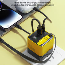 Load image into Gallery viewer, 65W USB-C Charging Head Fast Charger With Built-in 80cm TypeC Cable Suitable for iPhone16 15 Promax PD 40W 27W Xiaomi Samsung
