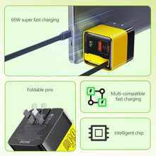 Load image into Gallery viewer, 65W USB-C Charging Head Fast Charger With Built-in 80cm TypeC Cable Suitable for iPhone16 15 Promax PD 40W 27W Xiaomi Samsung
