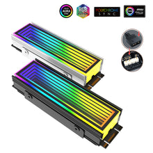 Load image into Gallery viewer, ARGB AURA Plug Sync Computer SSD M2 Radiator Aluminum PC RGB M.2 Nvme Cooler Heatsink Solid State Drive Heat Sink Cooler
